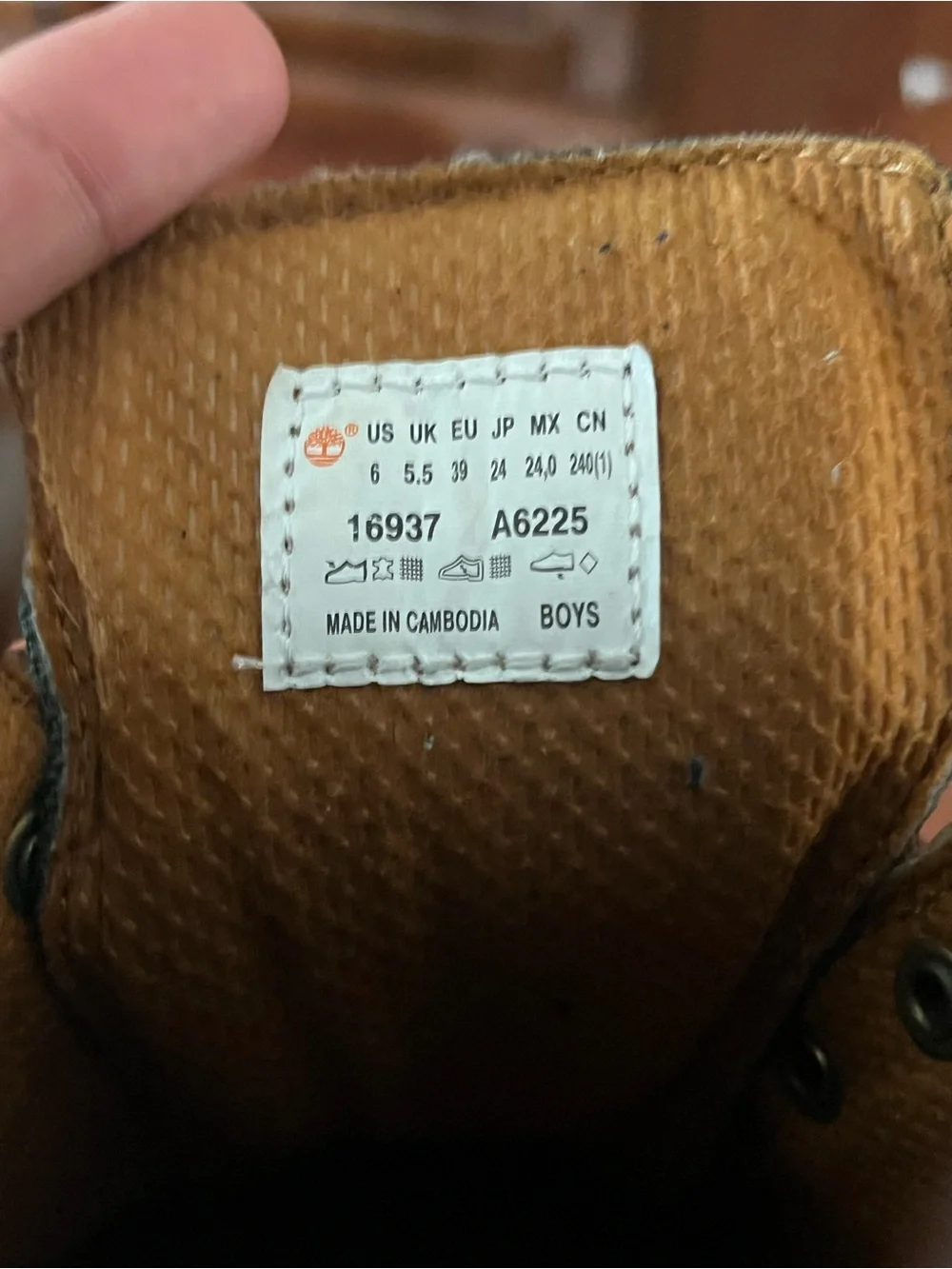 Timberland Boys Field Boot 6 Inch Waterproof Dark Brown Nubuck Green Size 6